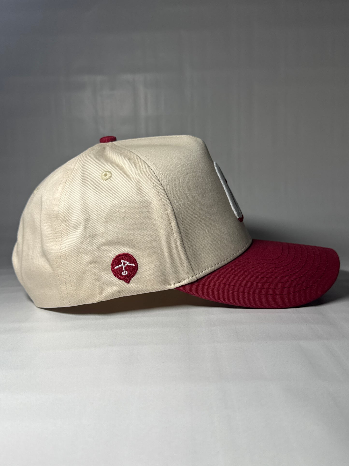 Beige and Maroon